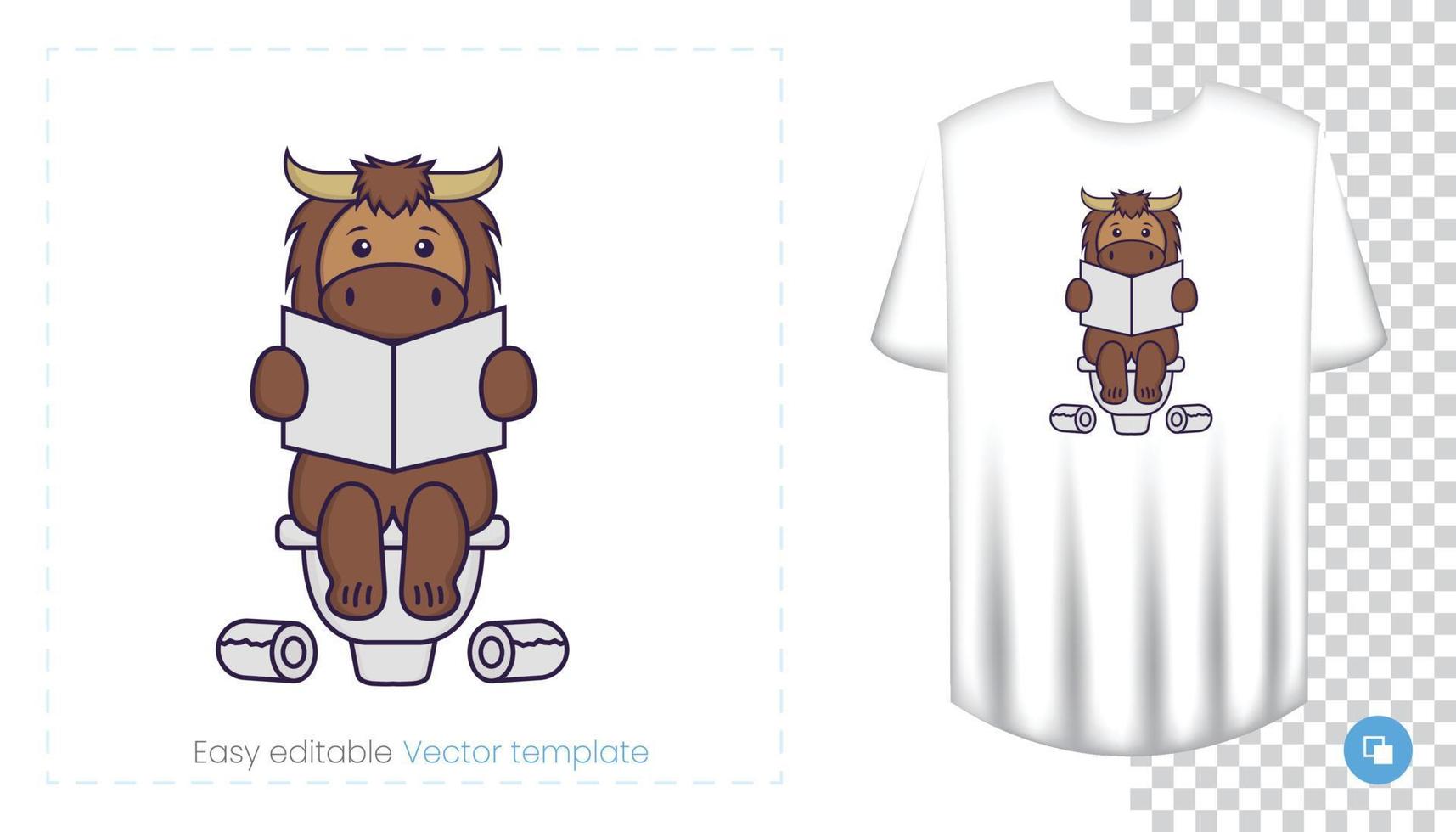 lindo personaje de mascota de toro. Se puede utilizar en pegatinas, parches, textiles, papel, telas y otros. vector