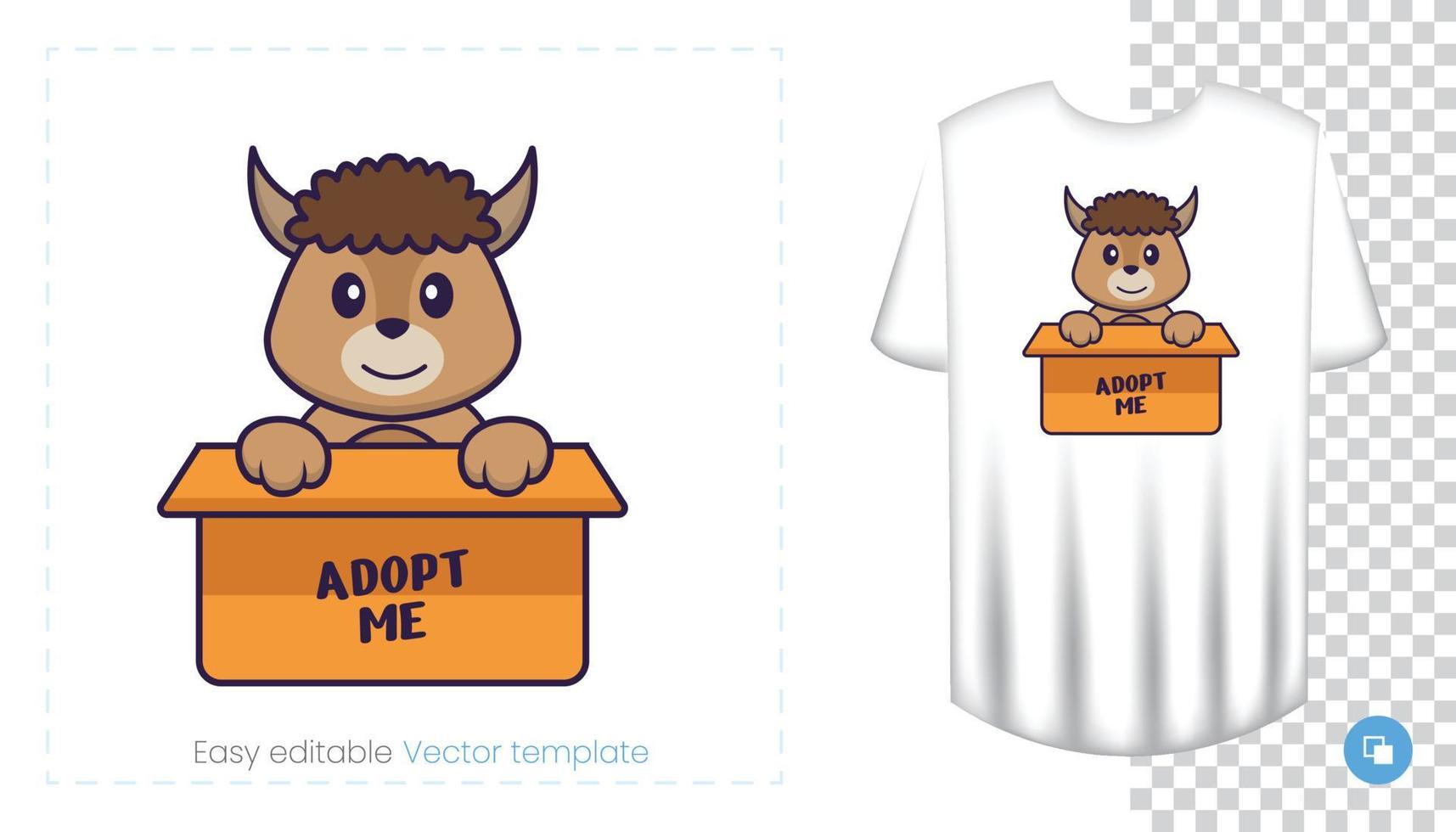 Cute sheep character. Prints on T-shirts, sweatshirts, cases for mobile phones, souvenirs. Isolated vector illustration on white background.