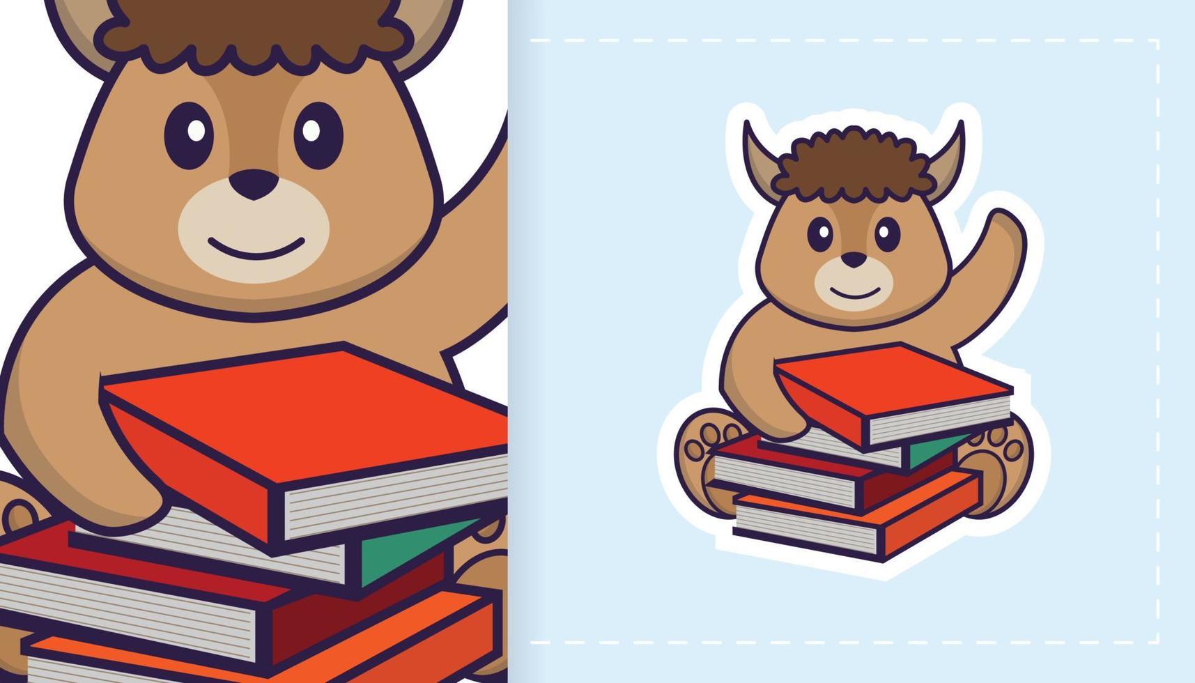 Cute sheep mascot character. Can be used for stickers, patches, textiles, paper. Vector illustration