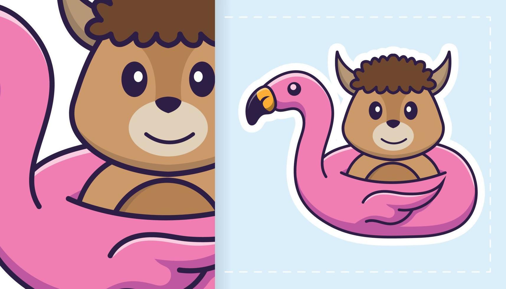 Cute sheep mascot character. Can be used for stickers, patches, textiles, paper. Vector illustration