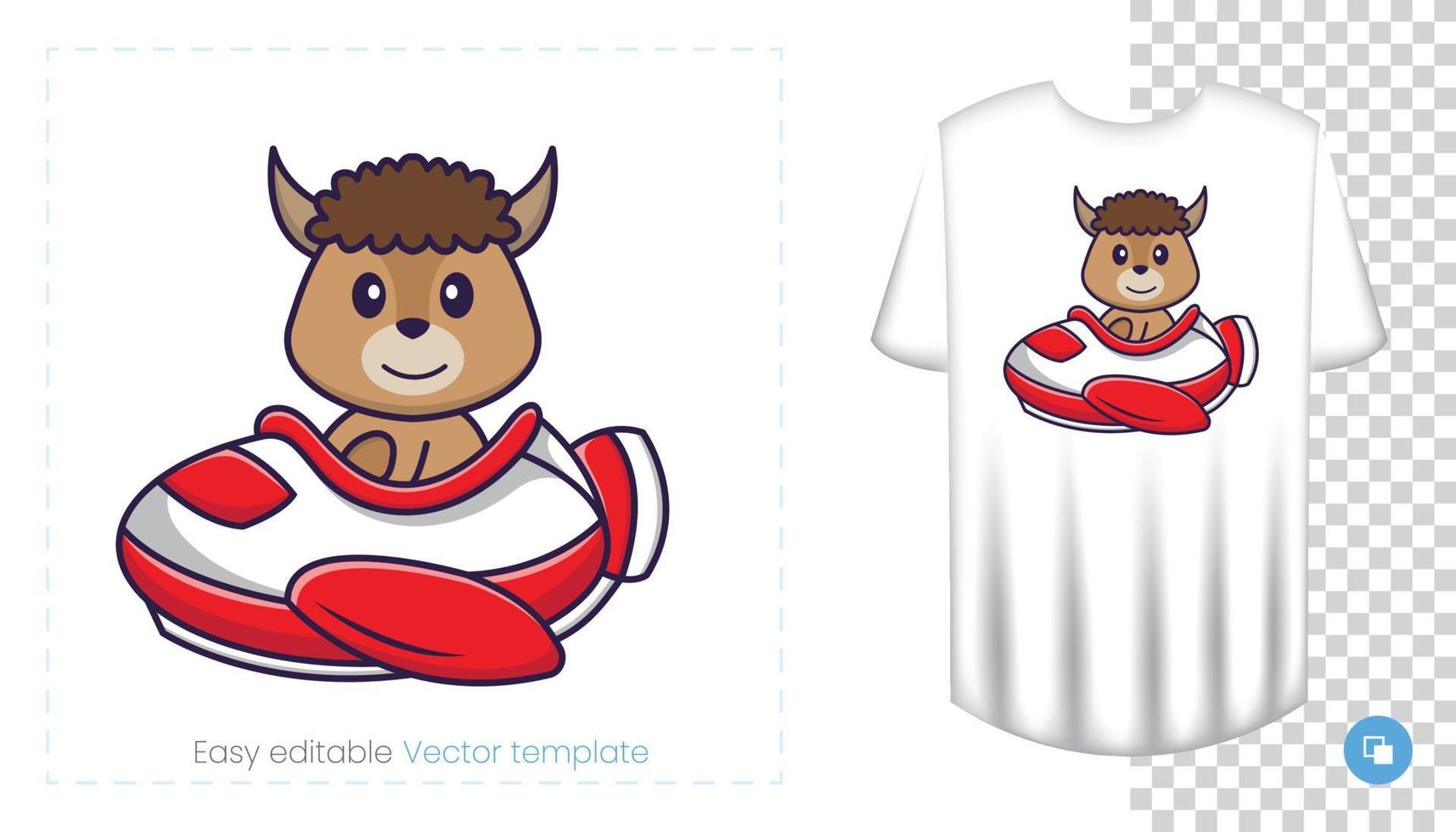 lindo personaje de oveja. estampados en camisetas, sudaderas, fundas para móviles, souvenirs. Ilustración de vector aislado sobre fondo blanco.