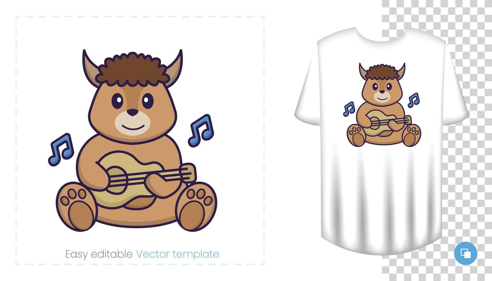 Cute sheep character. Prints on T-shirts, sweatshirts, cases for mobile phones, souvenirs. Isolated vector illustration on white background.