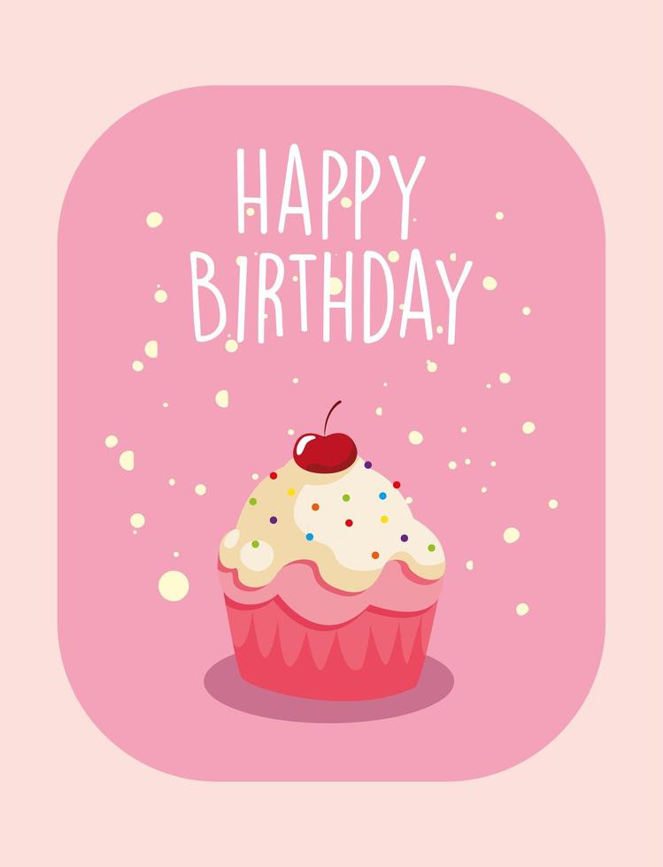 Happy birthday cupcake vector design