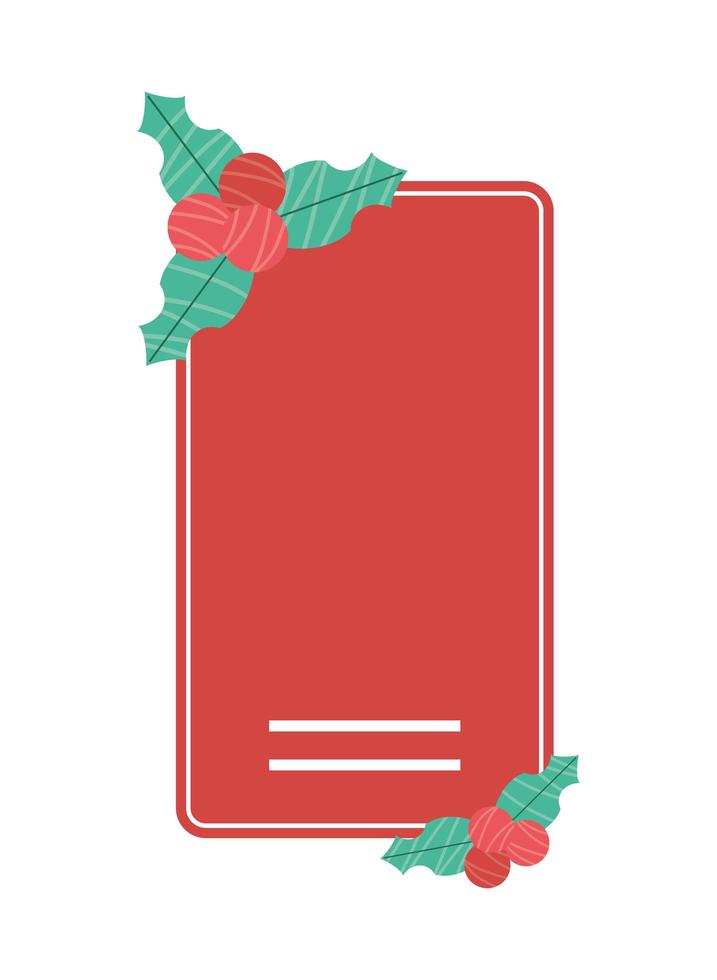 christmas tag with mistletoe vector