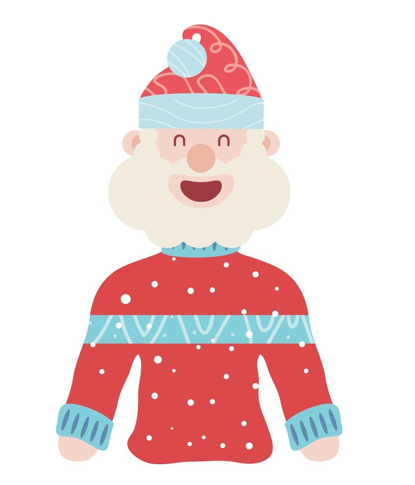 christmas santa with sweater vector