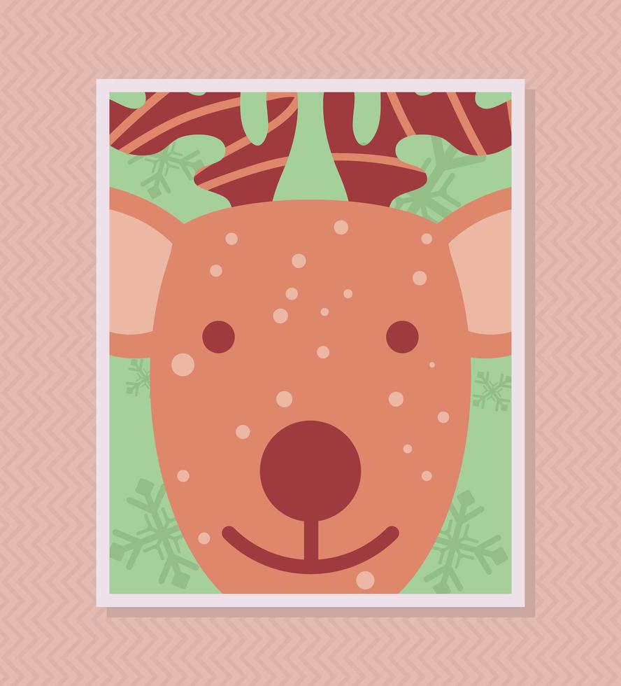 christmas reindeer sticker vector