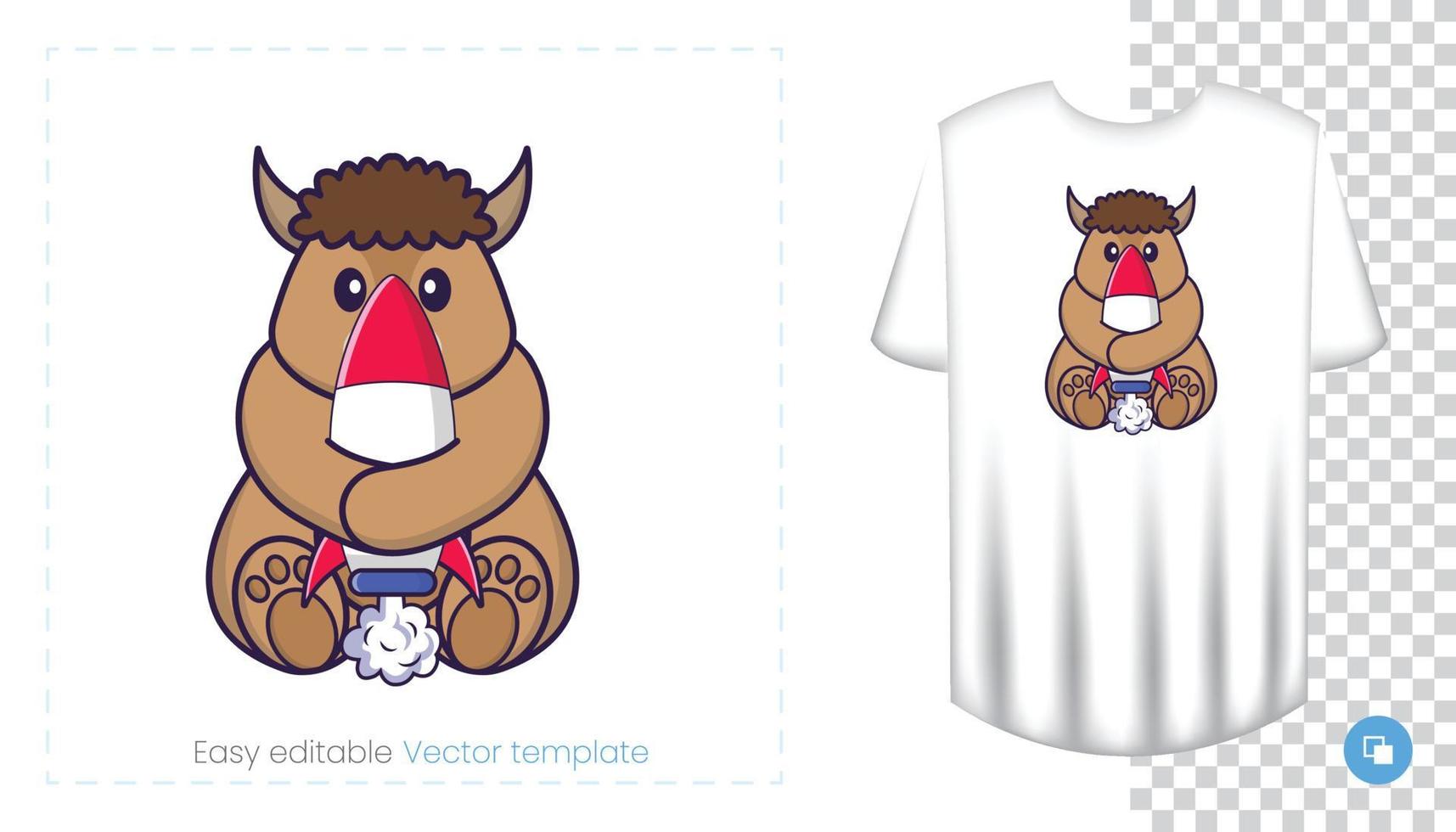 lindo personaje de oveja. estampados en camisetas, sudaderas, fundas para móviles, souvenirs. Ilustración de vector aislado sobre fondo blanco.