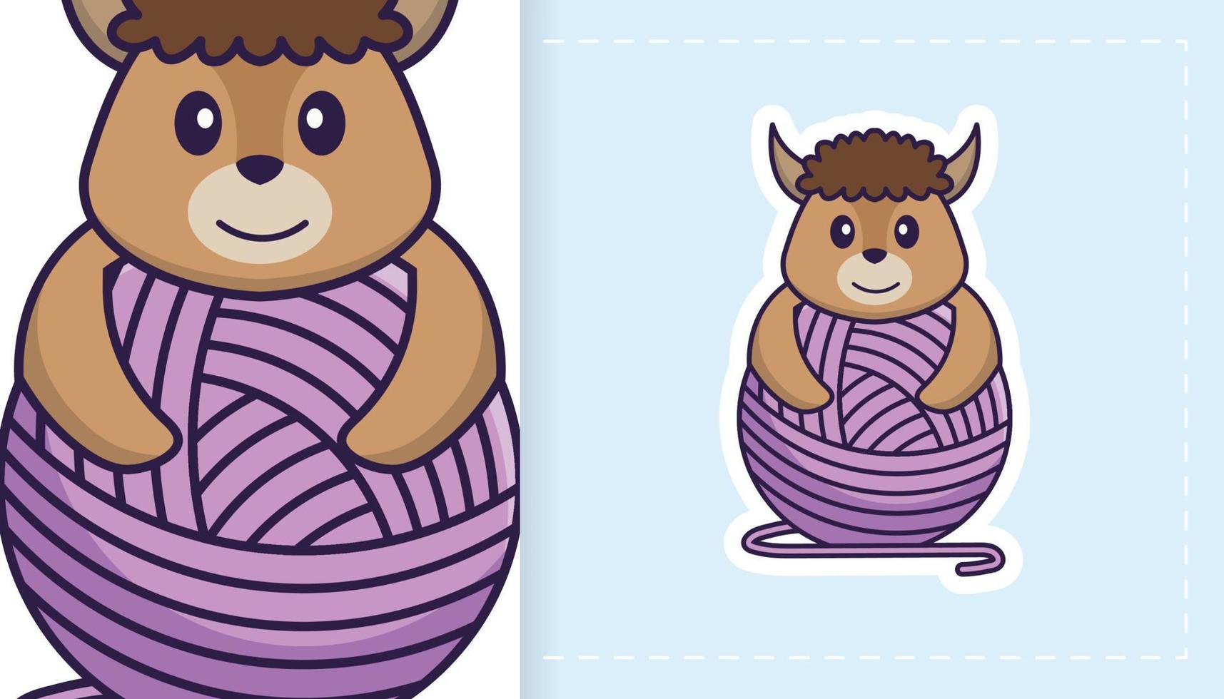 lindo personaje de mascota de oveja. se puede utilizar para pegatinas, parches, textiles, papel. ilustración vectorial vector