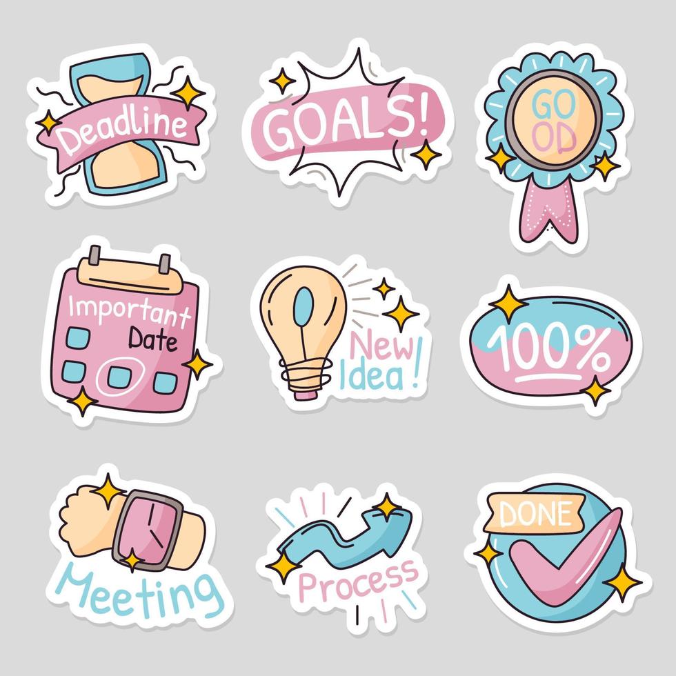 Collection of Cute Hand Drawn School Stickers for Journal 5417827 Vector  Art at Vecteezy