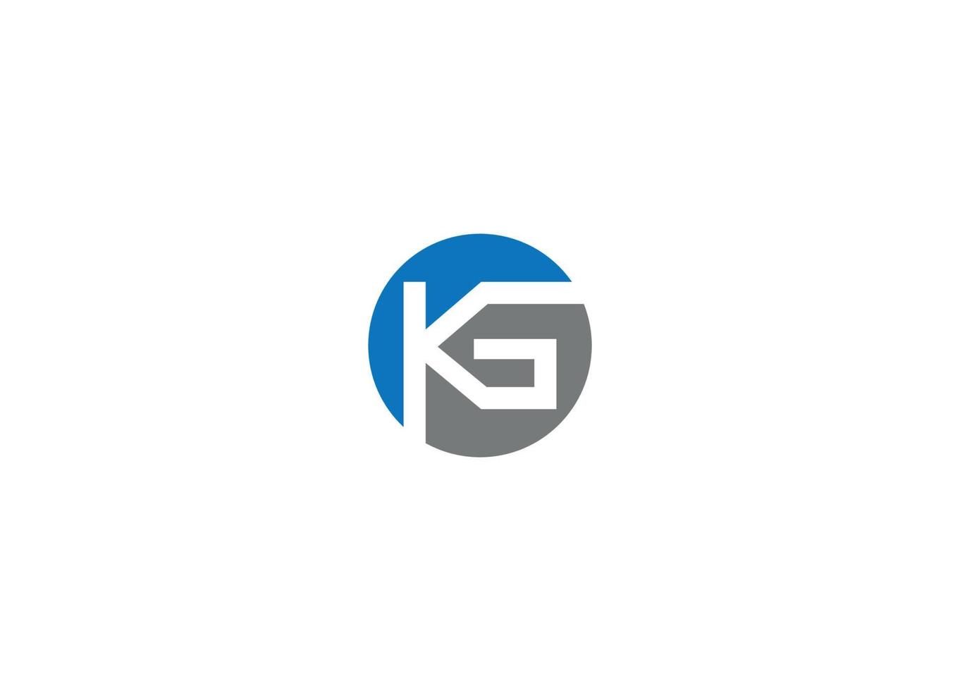 Plantilla de icono de vector de diseño de logotipo moderno inicial de letra kg