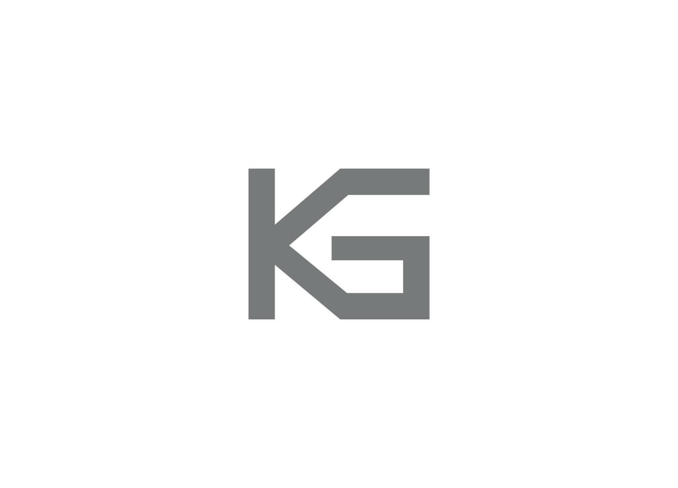 Plantilla de icono de vector de diseño de logotipo moderno inicial de letra kg