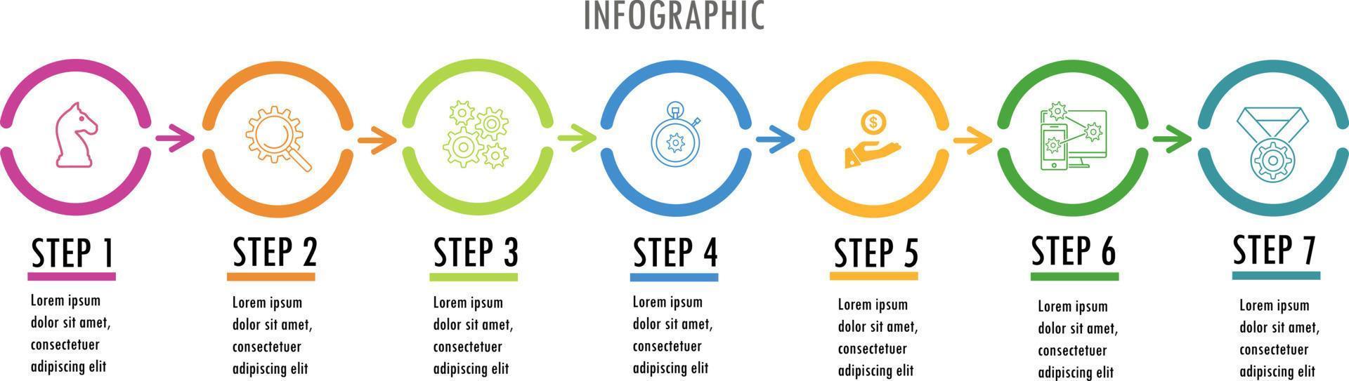 infografías para el concepto de negocio con opciones de iconos o pasos. vector