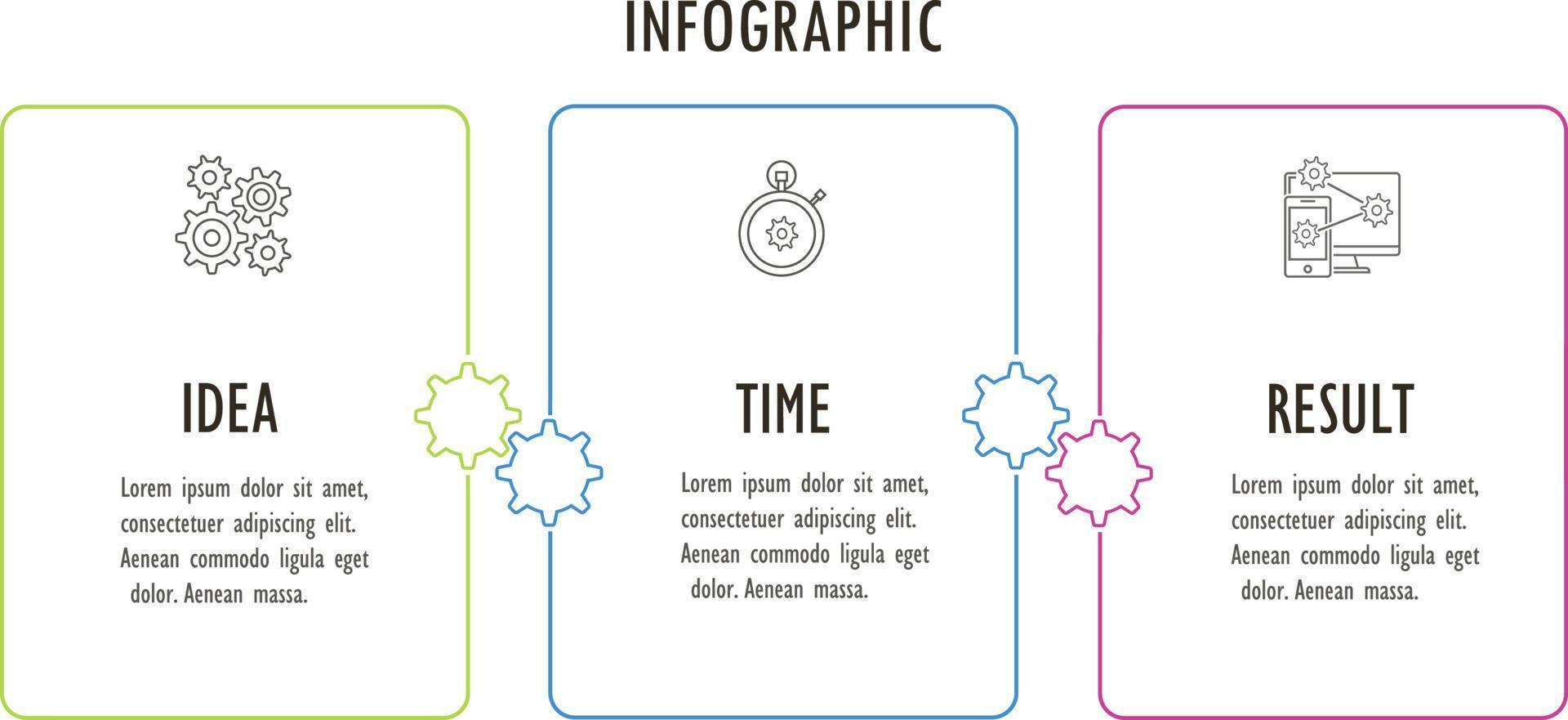 Set of infographics for business concept with icons and 3, 4 options or steps. vector