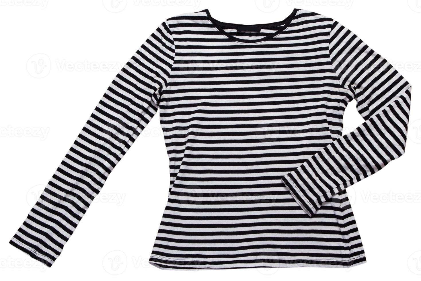Women's striped T-shirt with long sleeves on a white background photo