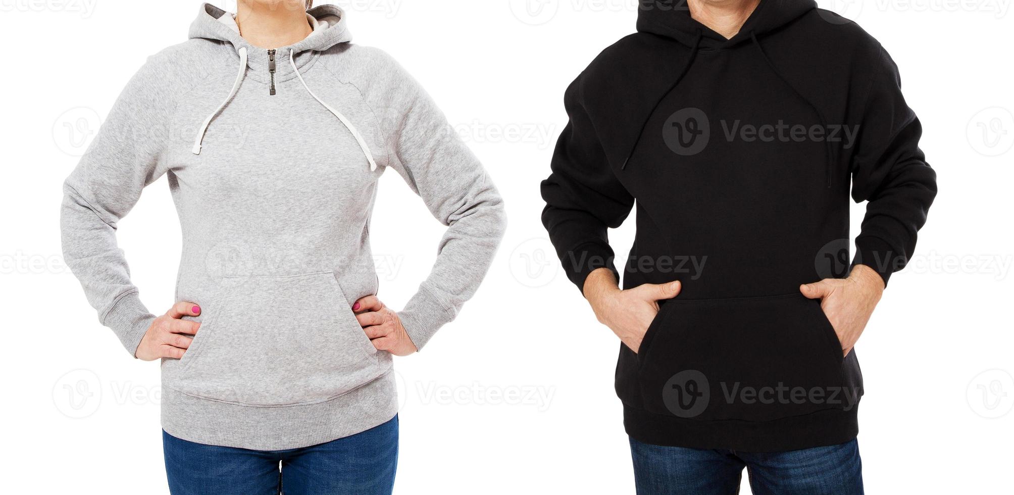 Grey hoodie mock up, black hoodie mockup, woman man hoody empty over ...