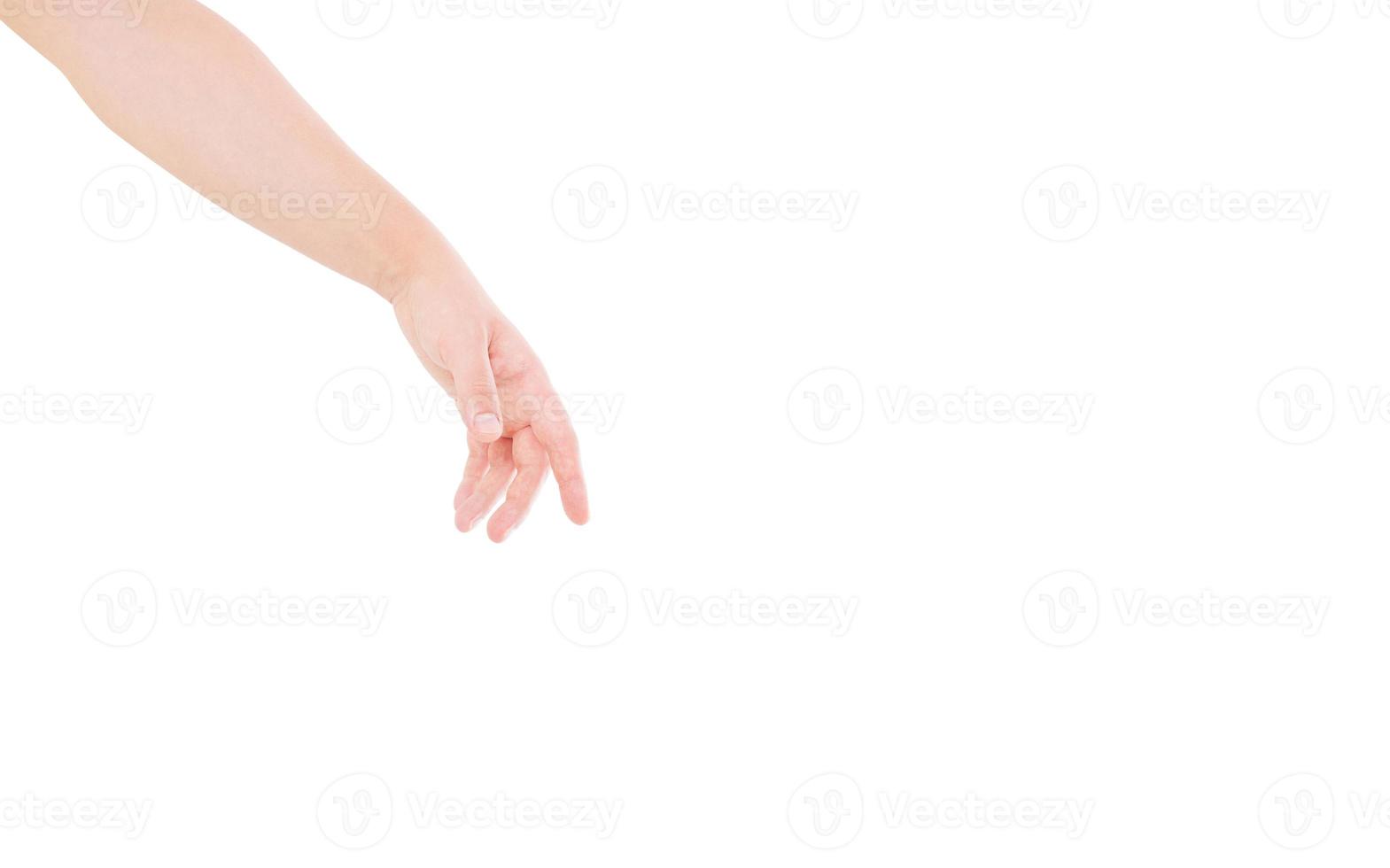 mano masculina aislado sobre fondo blanco, mano amiga foto