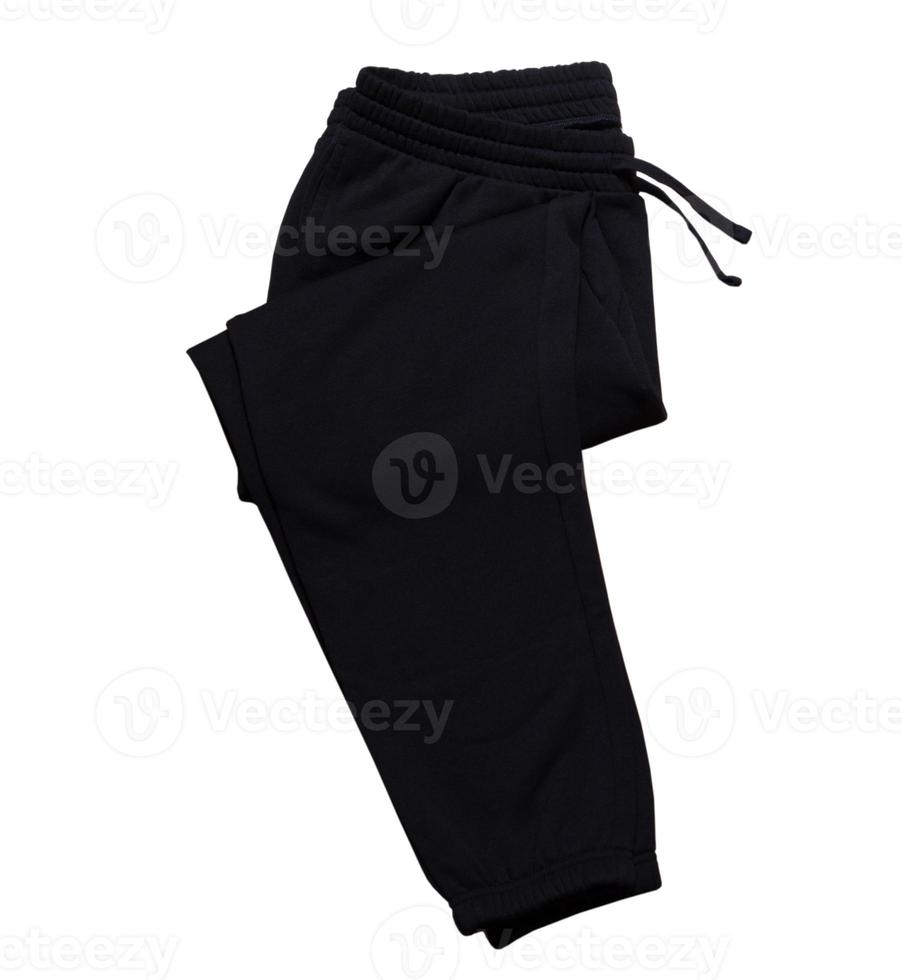 Folded sweatpants isolated on white background mock up photo