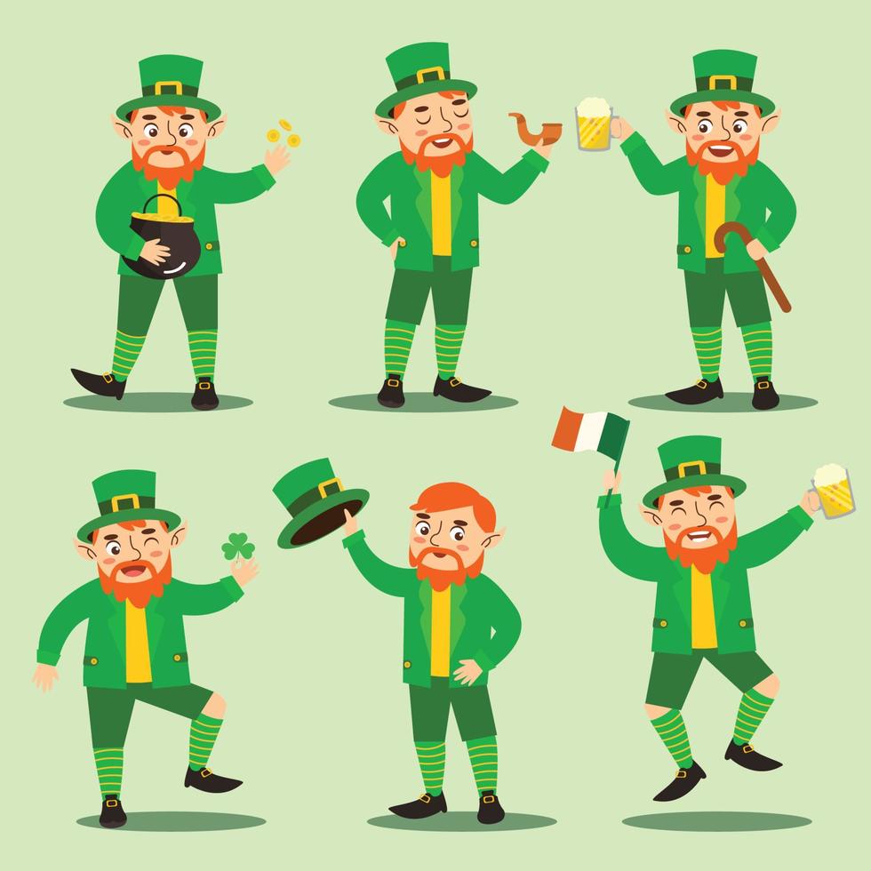 Leprechaun Character Set vector