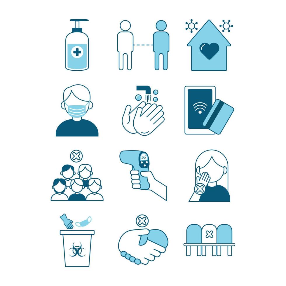 New Normal Protocol Icon Set vector