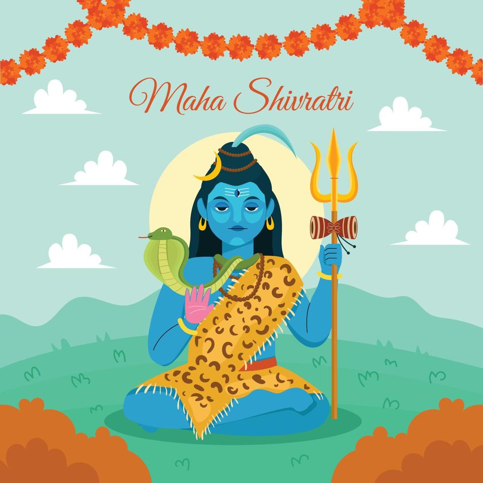 maha shivratri día vector