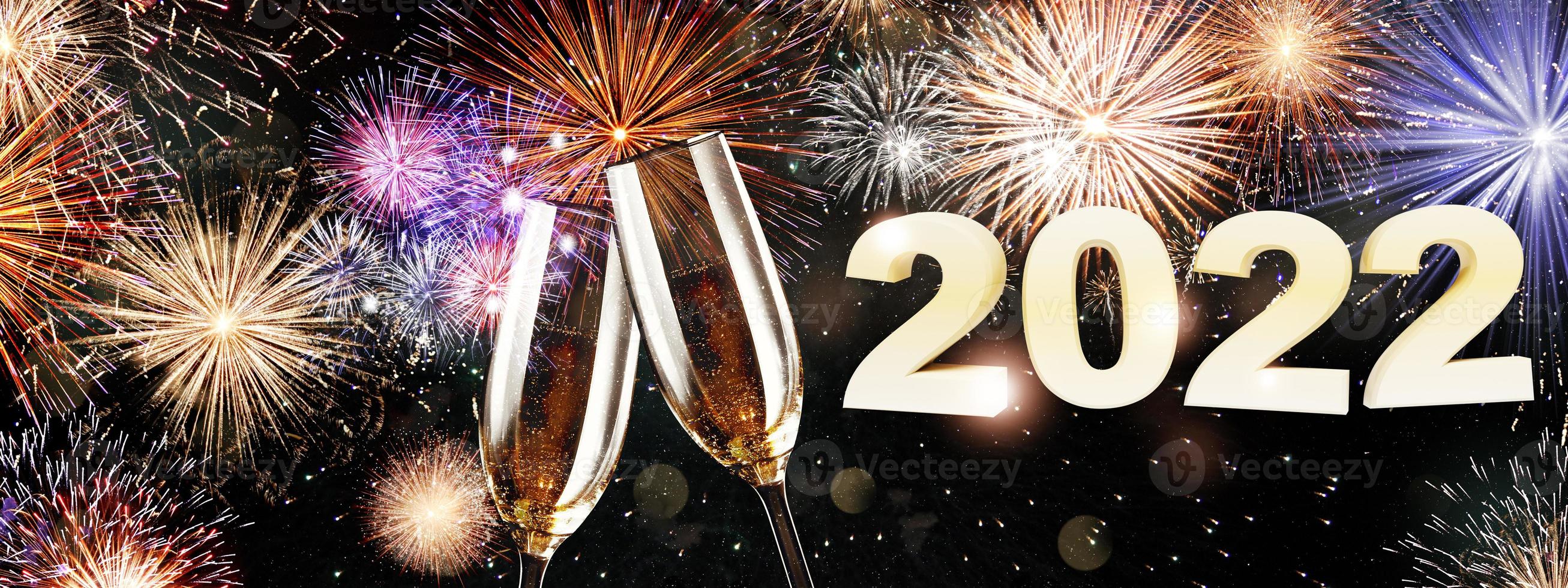 Happy New Year Background. Start to 2022. 3D illustration photo