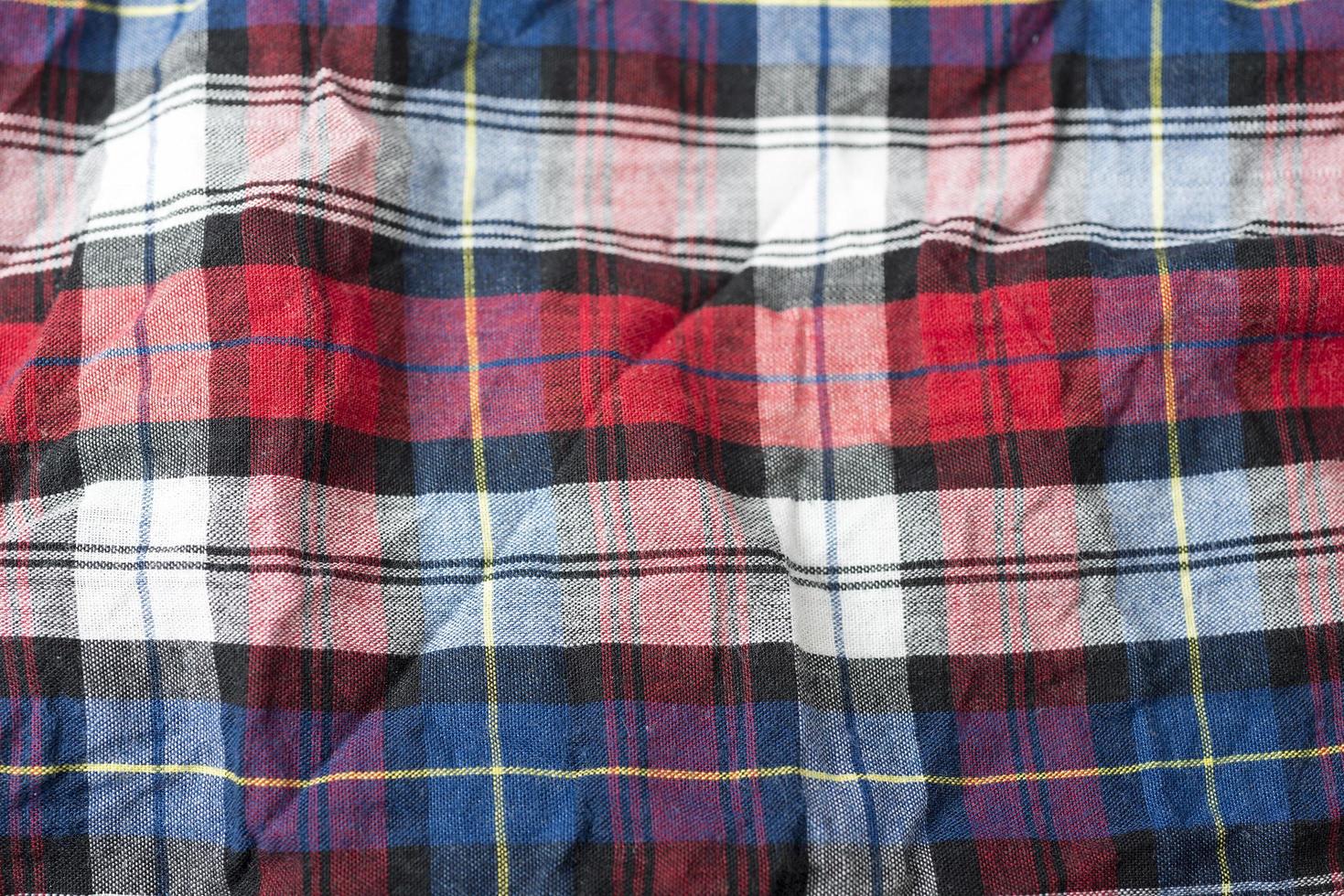 Plaid fabric with different colors. photo