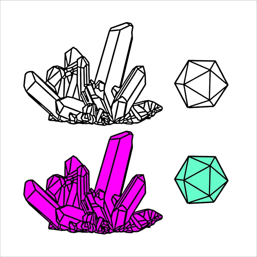 black and white gem crystal design vector