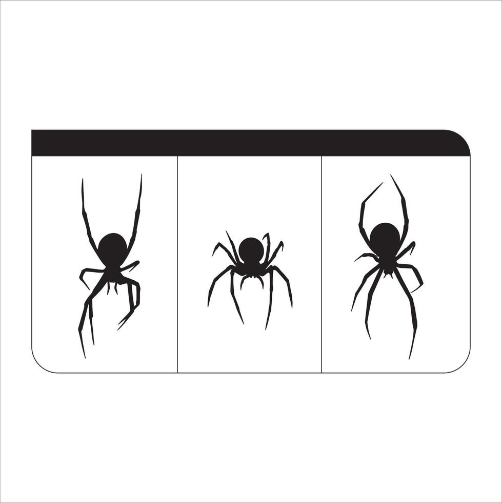 Ilustración de vector de diseño de araña blanco y negro