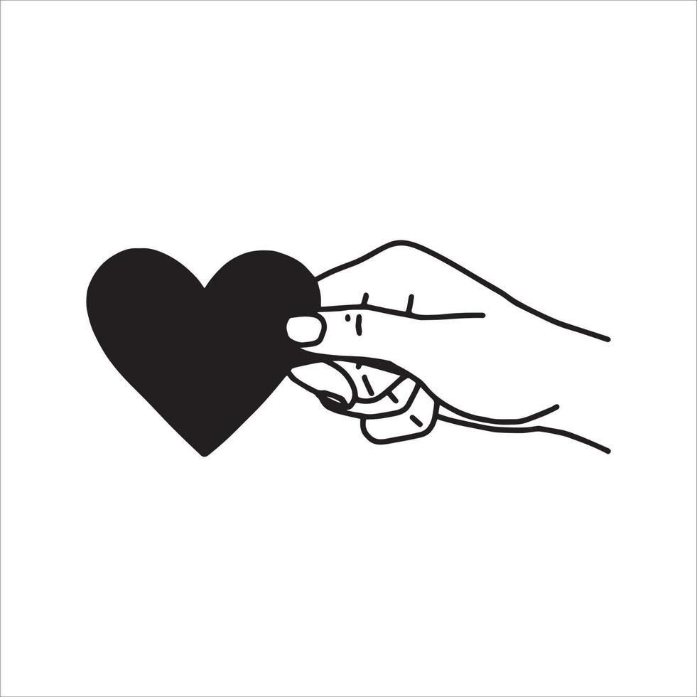hand sketch design vector giving heart