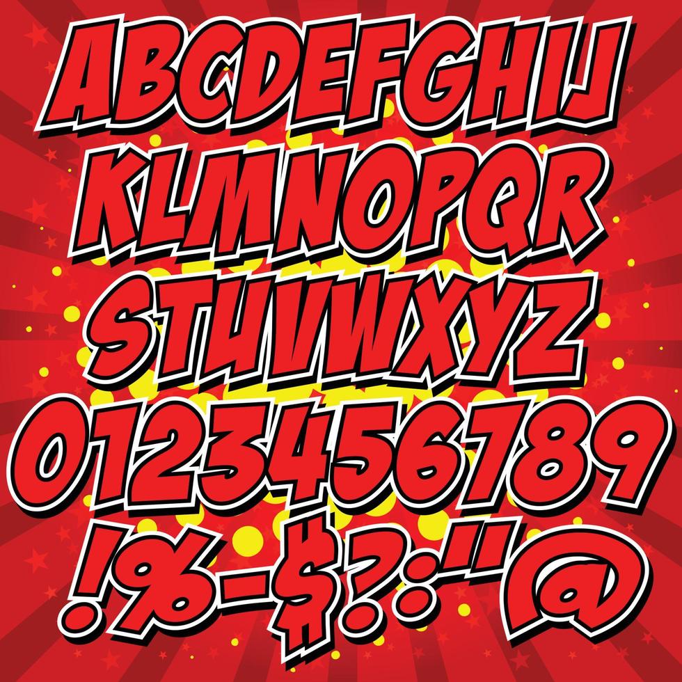 comics style alphabet collection set. Illustrator Vector Eps 10.