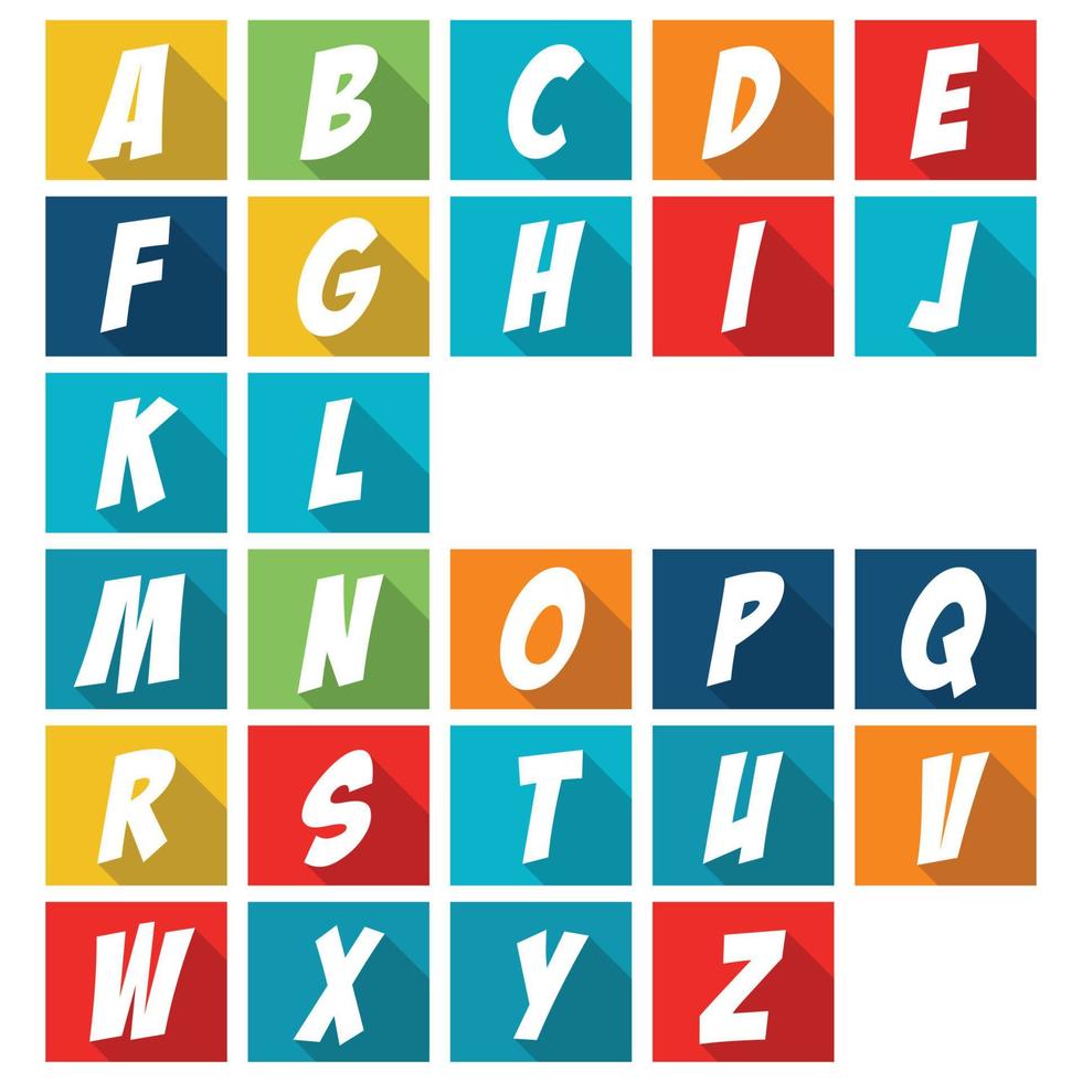 comics style alphabet collection set. Illustrator Vector Eps 10.