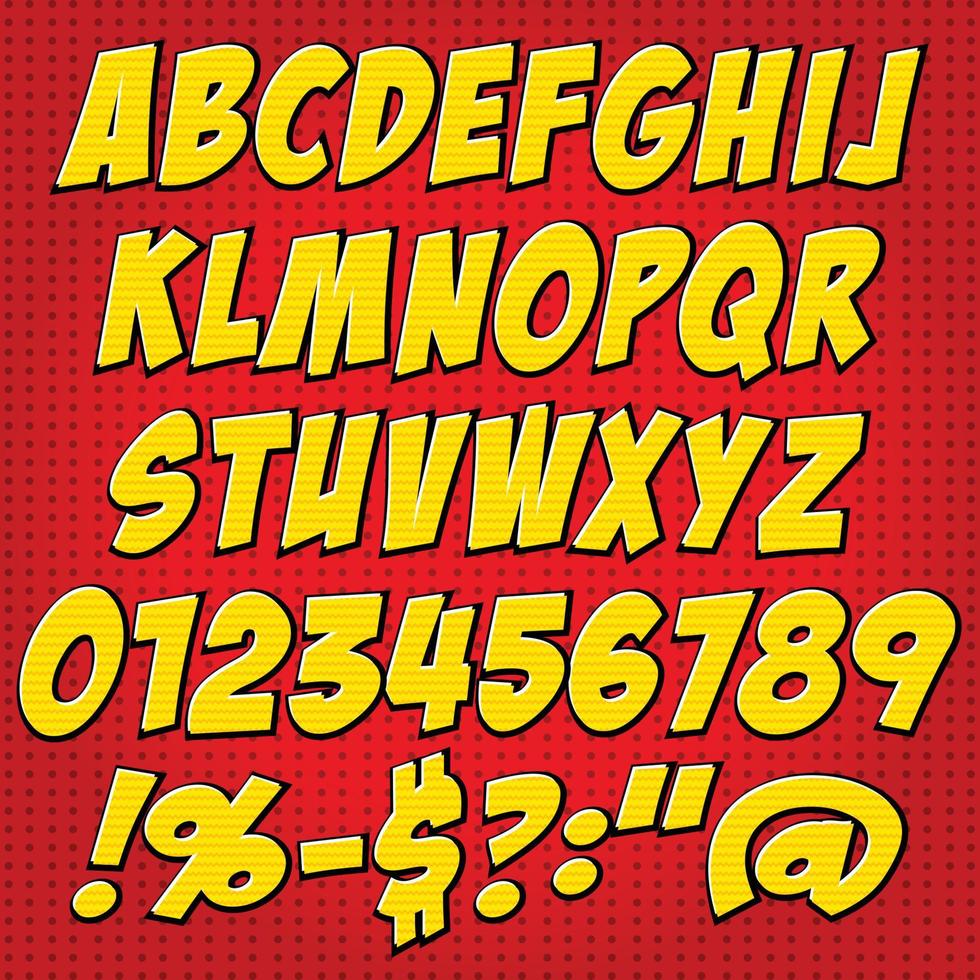 comics style alphabet collection set. Illustrator Vector Eps 10.