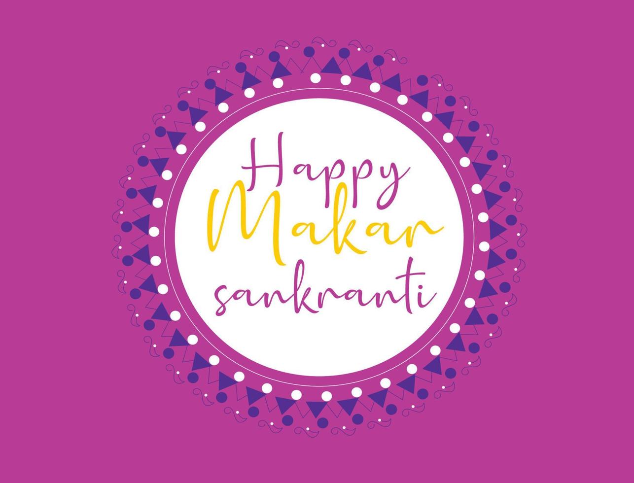 Makar Sankranti with Mandala Background Design, Greeting Card vector