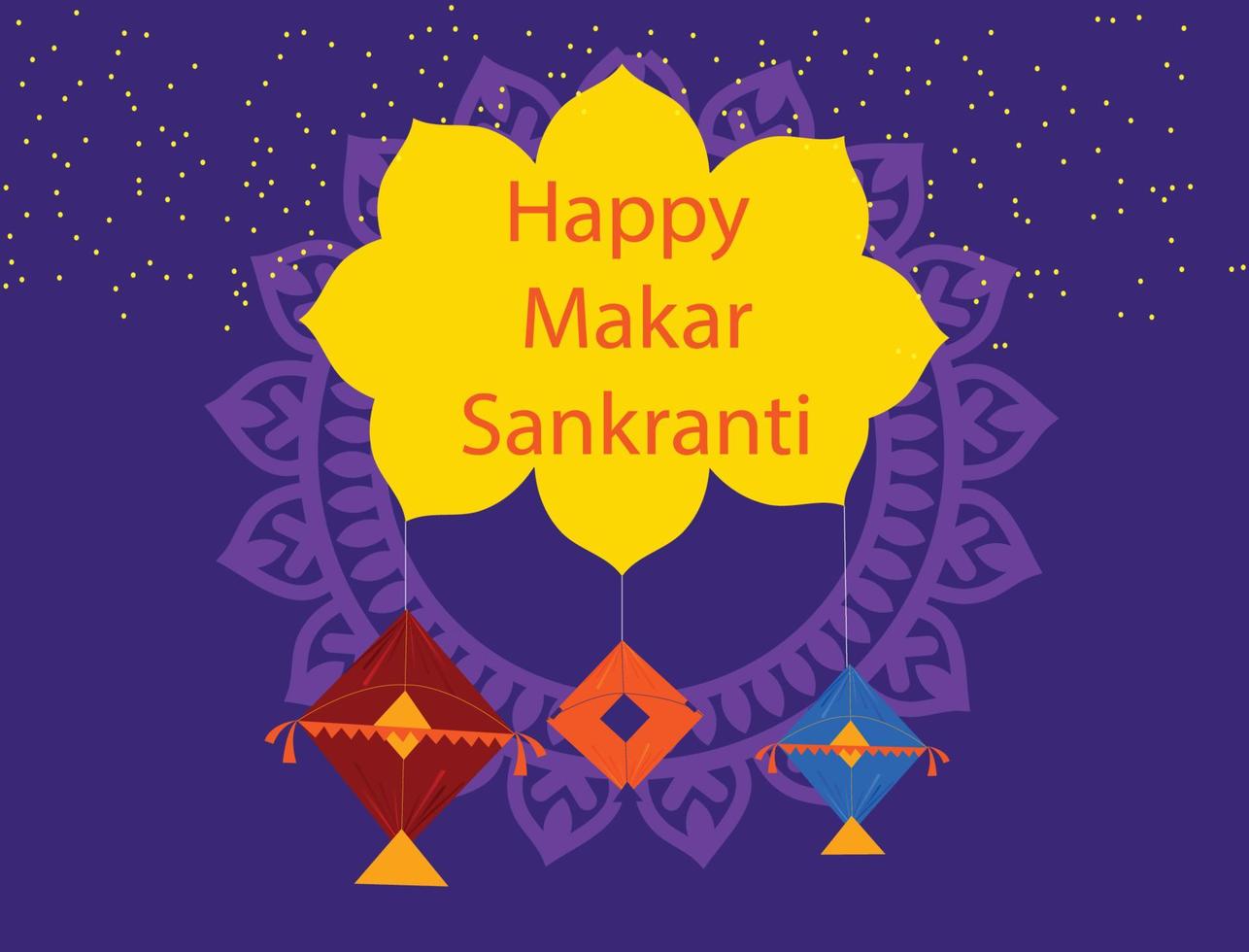 feliz makar sankranti cartel plantilla diseño pro vector