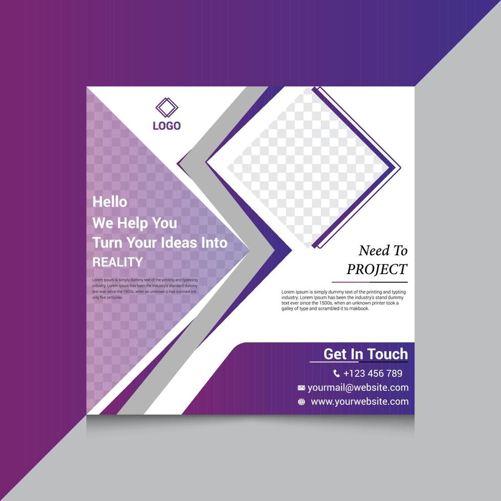 Business Marketing Social Media Post, Web Banner Template Design vector