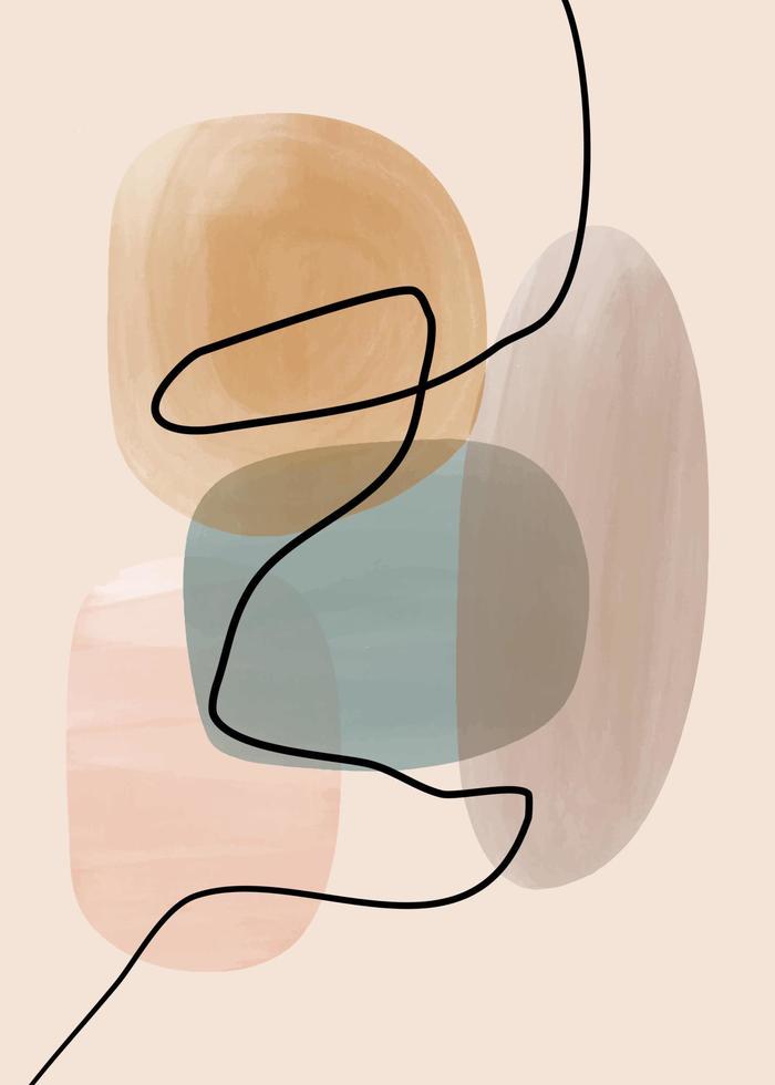 creativo minimalista pintado a mano. diseño abstracto con garabatos y varias formas. ilustración vectorial vector