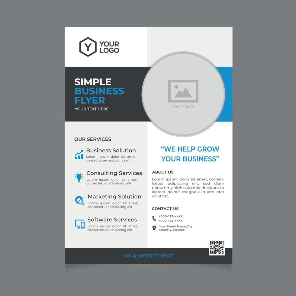 Simple Corporate Brochure Business Flyer Poster Template vector