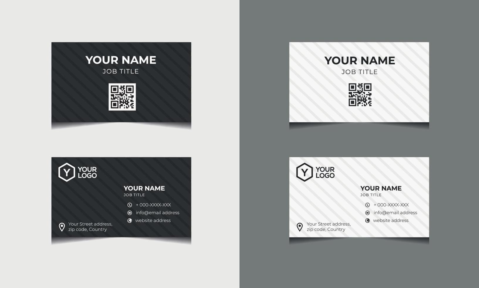Simple Minimal Business Card Template Black and White vector