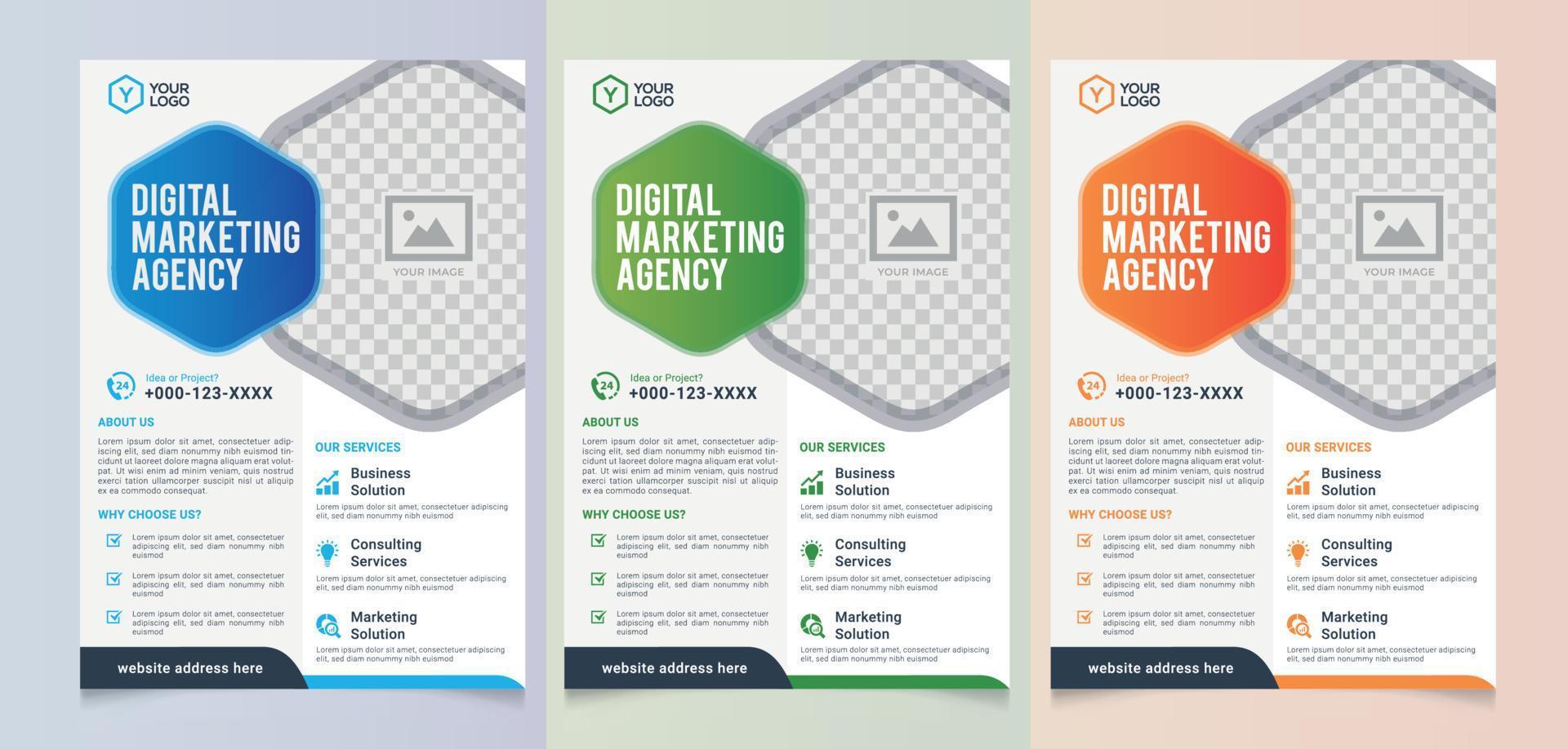 Marketing Corporate Flyer Business Poster and Brochure Cover Template vector