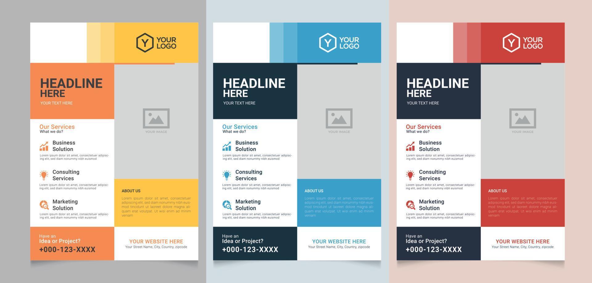 Modern Corporate Flyer Template Simple Business Poster vector
