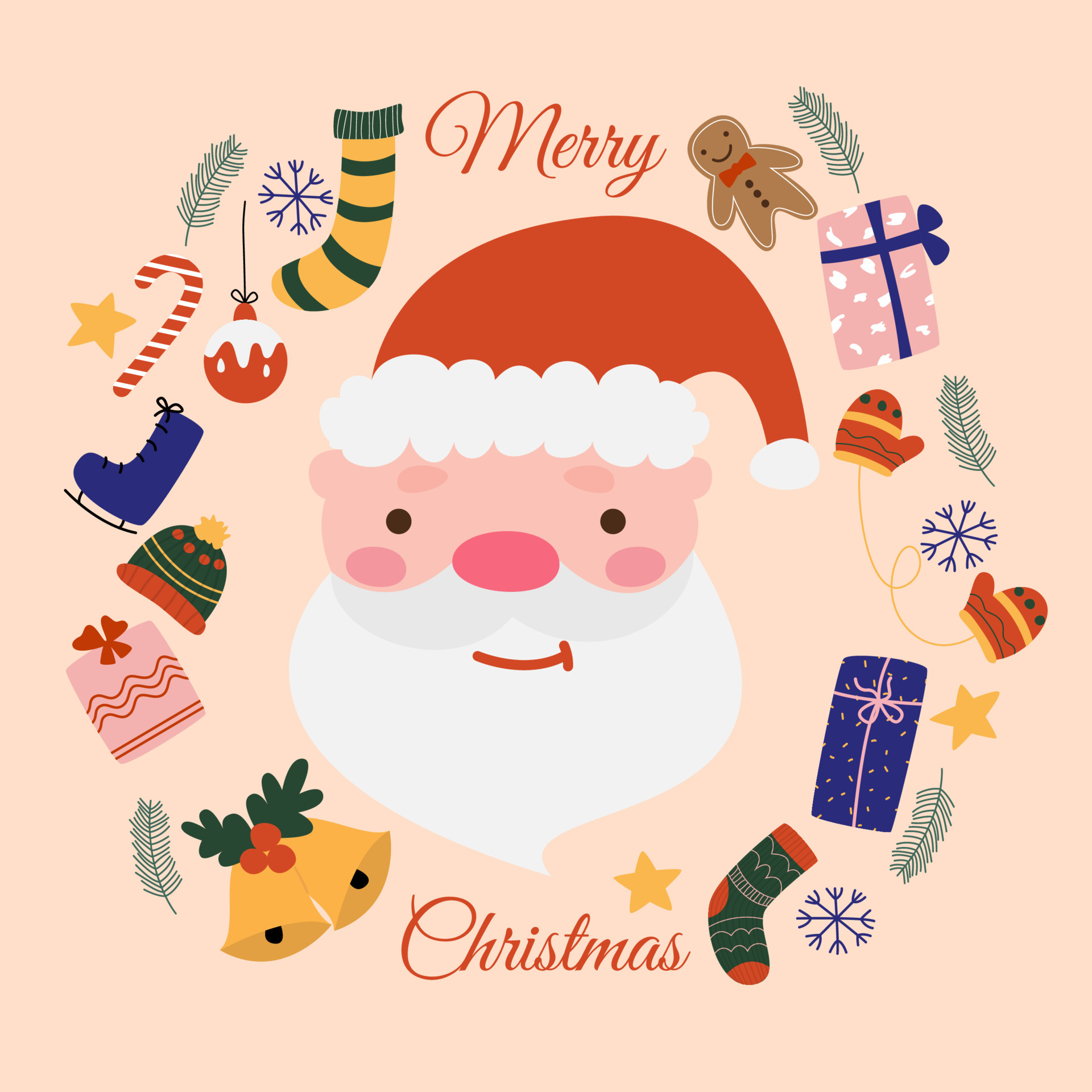 Cartoon Santa Claus face with different accessories to celebrate Merry Christmas or Happy Holidays. Vector flat illustration in vintage style 4964336 Vector Art at Vecteezy Cartoon Santa Claus face with different accessories to celebrate Merry Christmas or Happy Holidays. Vector flat illustration in vintage style 4964336 Vector Art at Vecteezy