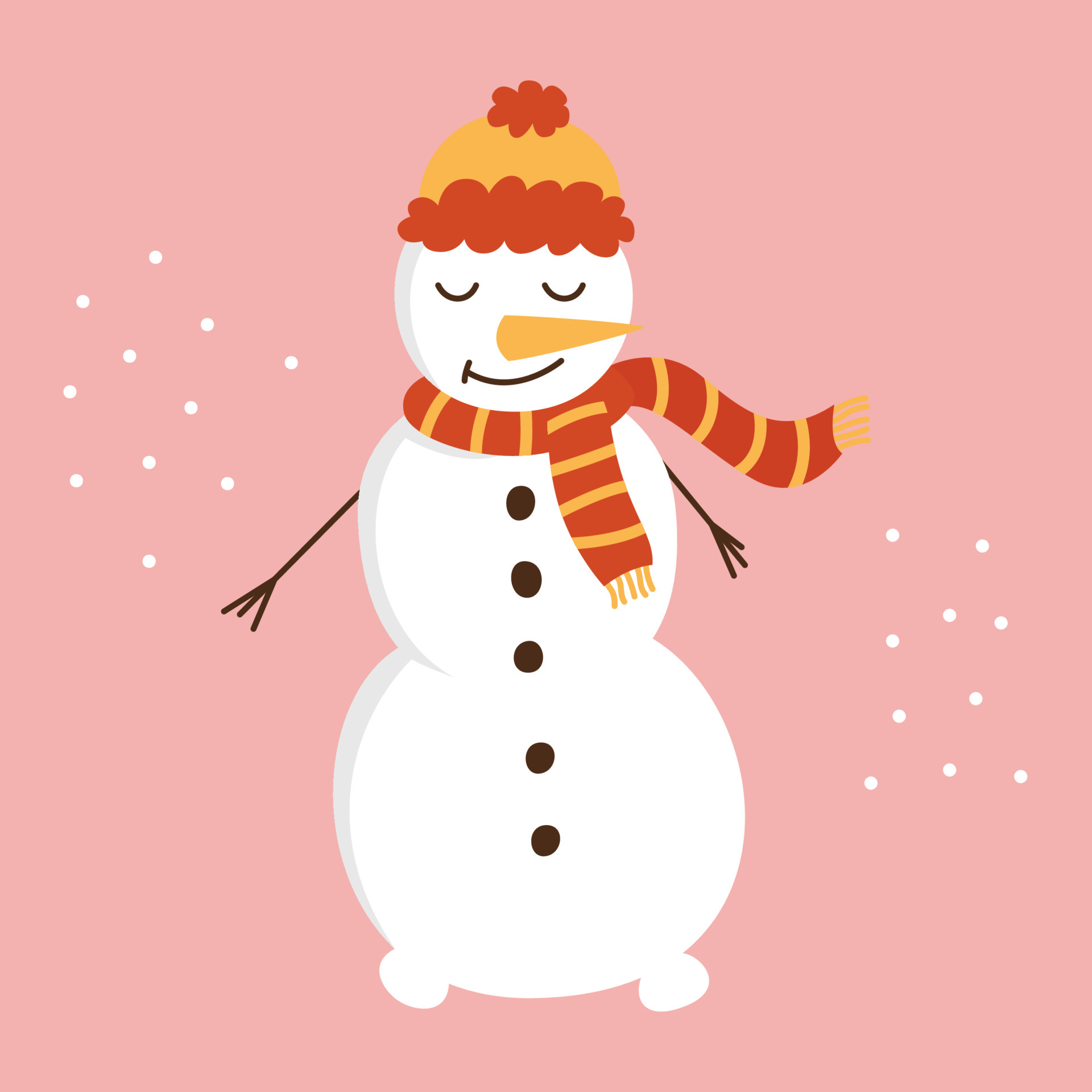 A cute cartoon snowman in a red hat and scarf stands with a carrot instead of a nose. Vector flat illustration. 4964406 Vector Art at Vecteezy A cute cartoon snowman in a red hat and scarf stands with a carrot instead of a nose. Vector flat illustration. 4964406 Vector Art at Vecteezy
