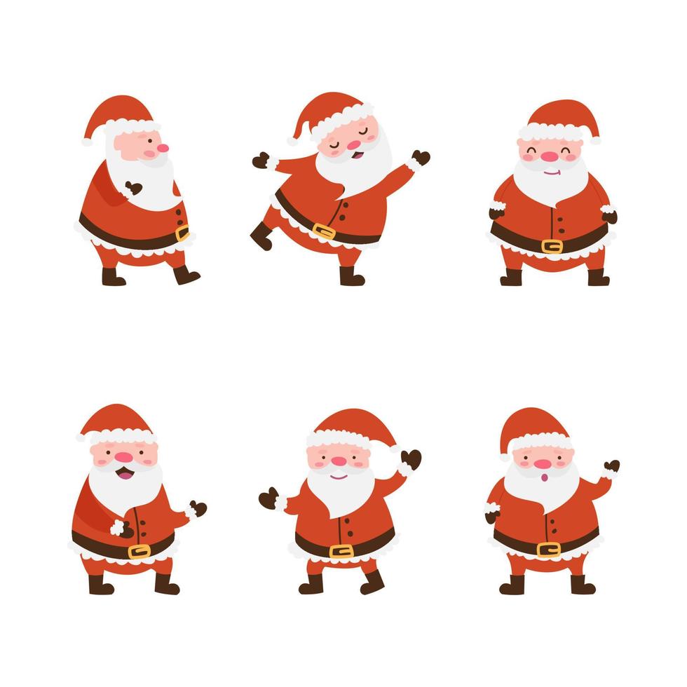 Vector set of illustrations with winter cartoon character.