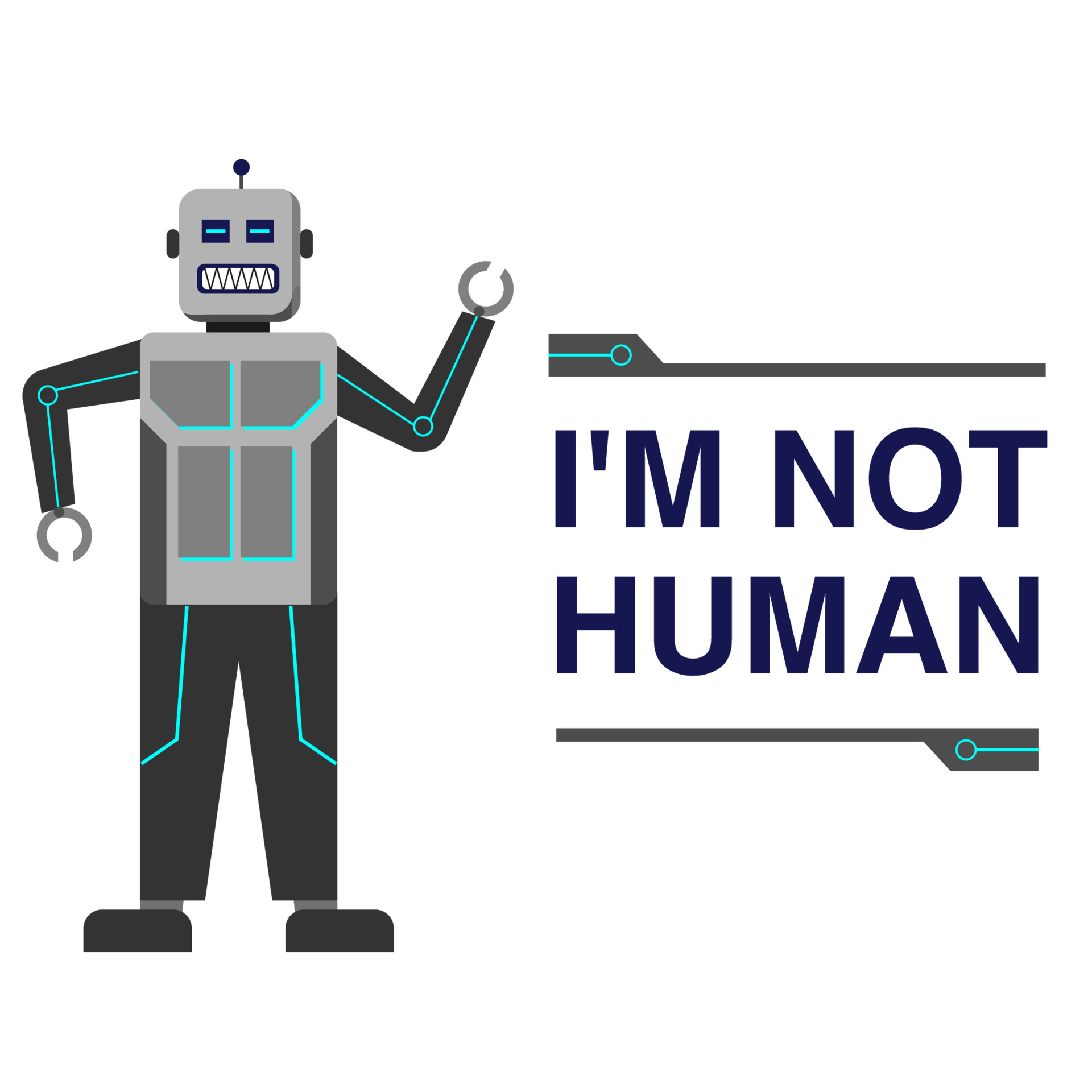 i'm not human. robot vector illustration 4964515 Vector Art at Vecteezy
