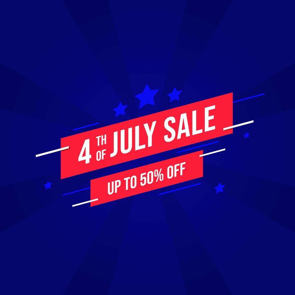 4th of July Sale independence day. suitable for social media. Vector illustration.