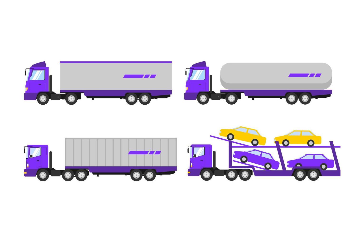 Types of trailers. Big Set of trailers. the largest set of trailers in the world. vector