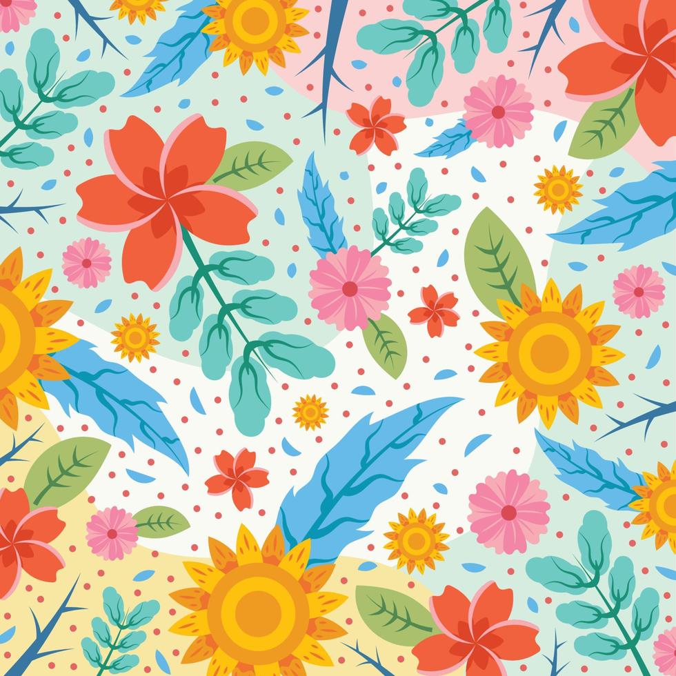 Spring Floral Background Template vector