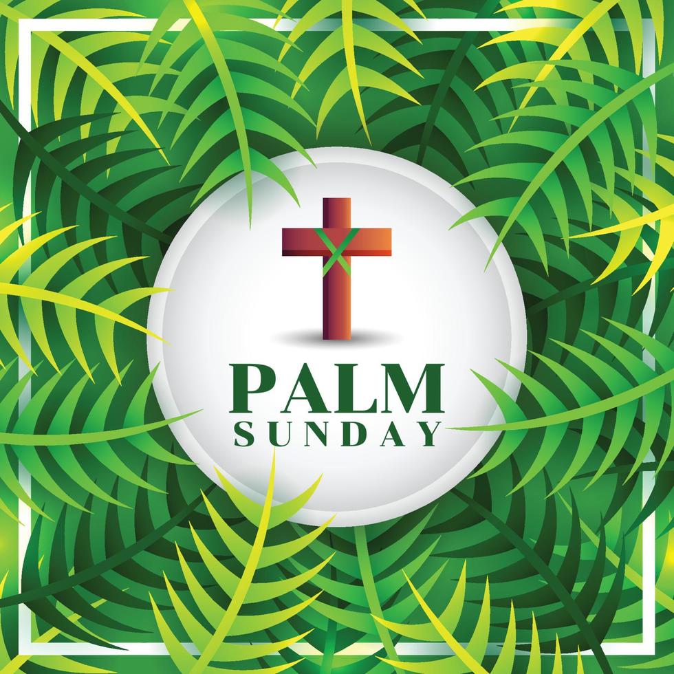 Green Palm Sunday Background Template vector