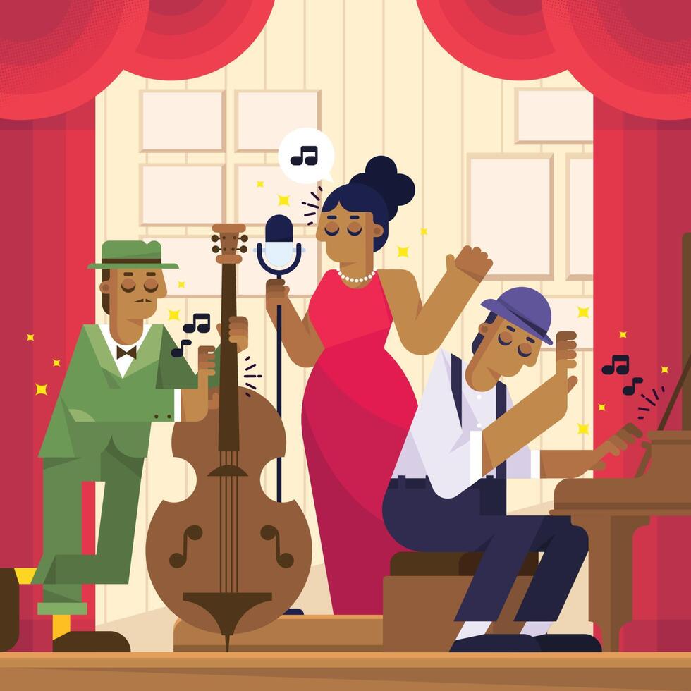 Jazz Band Plays Music vector