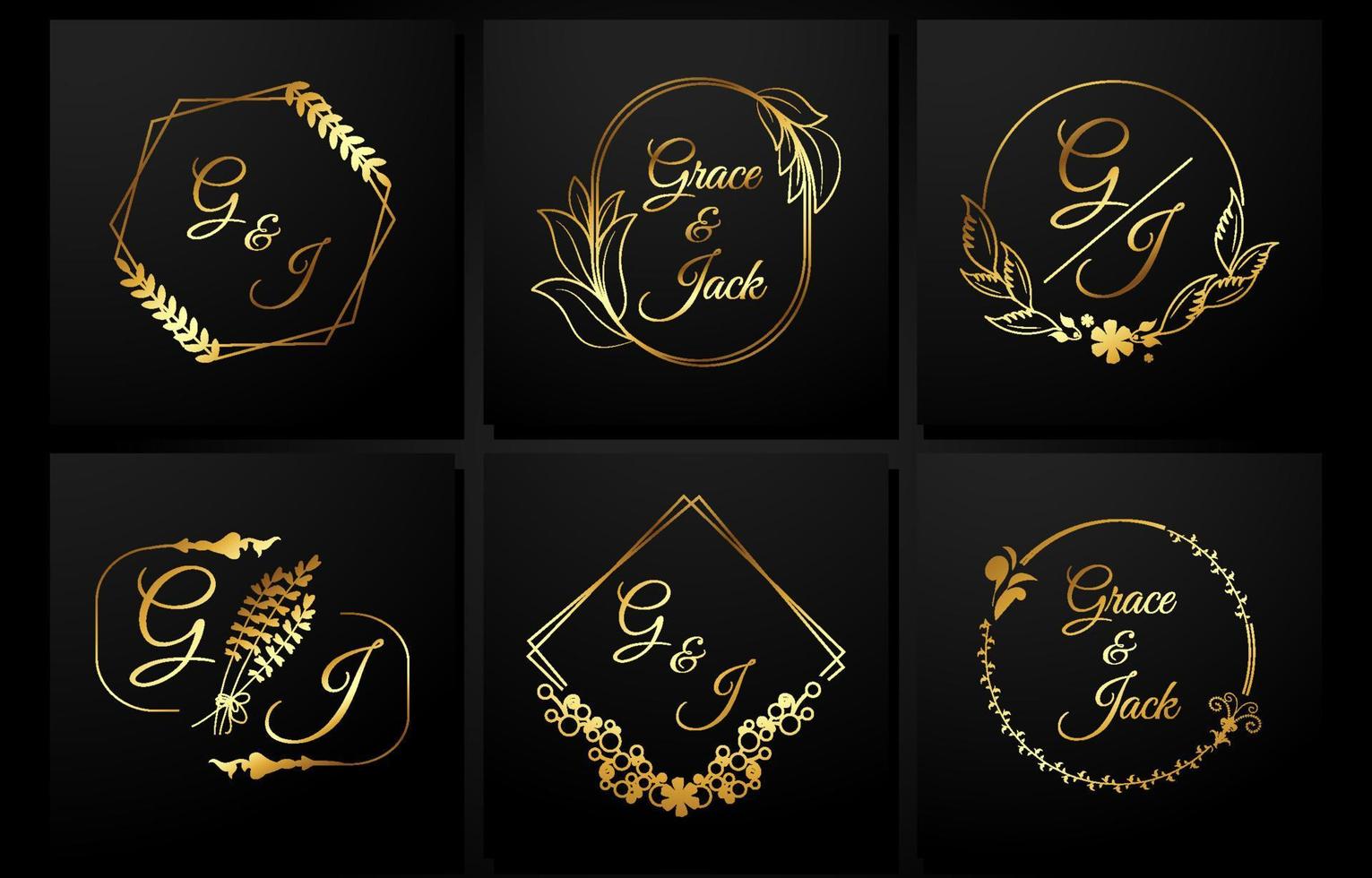 Luxury Wedding Monogram Set vector